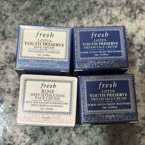 4-pc FRESH ROSE/LOTUS YOUTH PRESERVE DREAM FACE CREAM 0.24oz each bundle